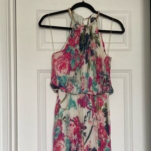 MSK floral print pleated dress